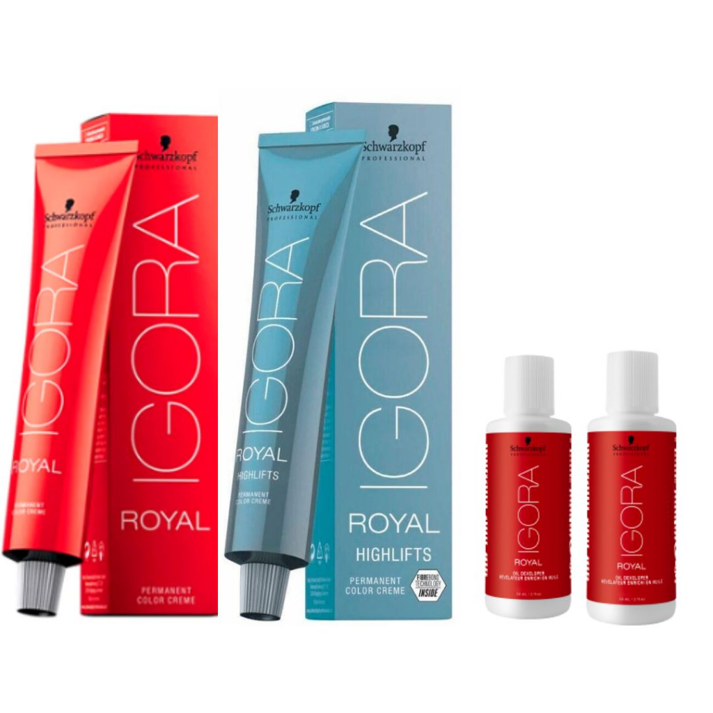 Kit Segredo da Cor - Igora Royal 8.77 HD, Água Oxigenada 30vol e  Tonalizante Cobre