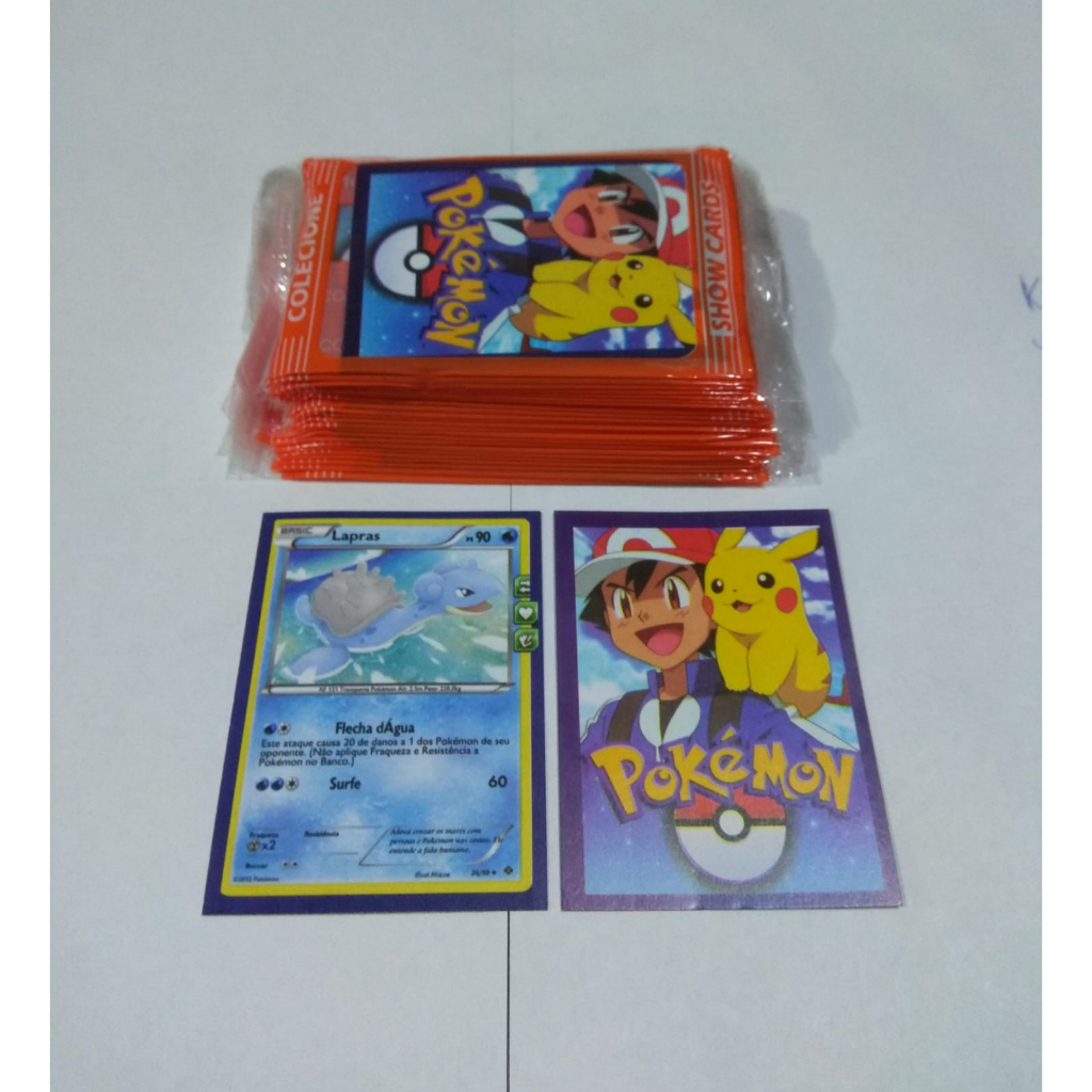 Kit Cartinhas Pokemon =60pctes Cards Bater Bafo Pokemon em