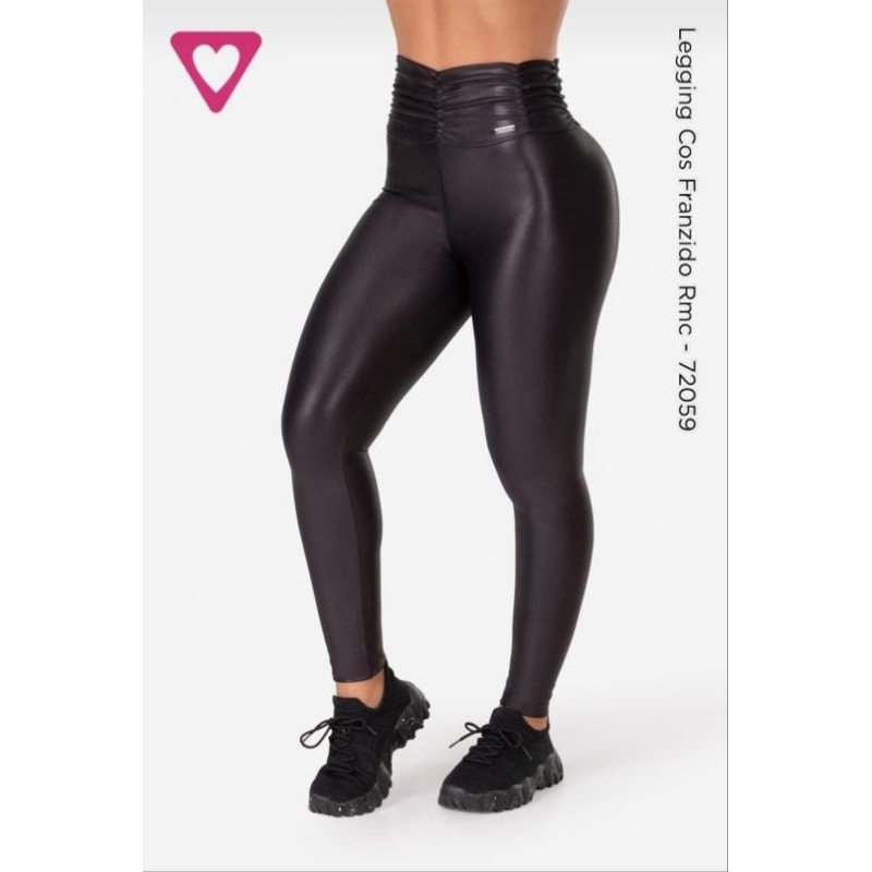 Calça Legging Meia Cinta Com Bolso Romance Suplex Power Alta