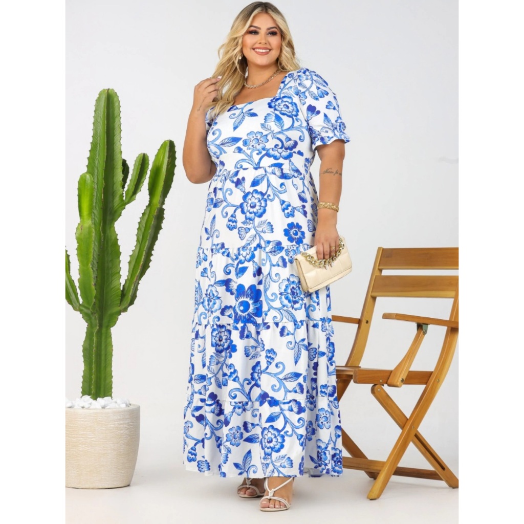 Vestido longo best sale farm azul