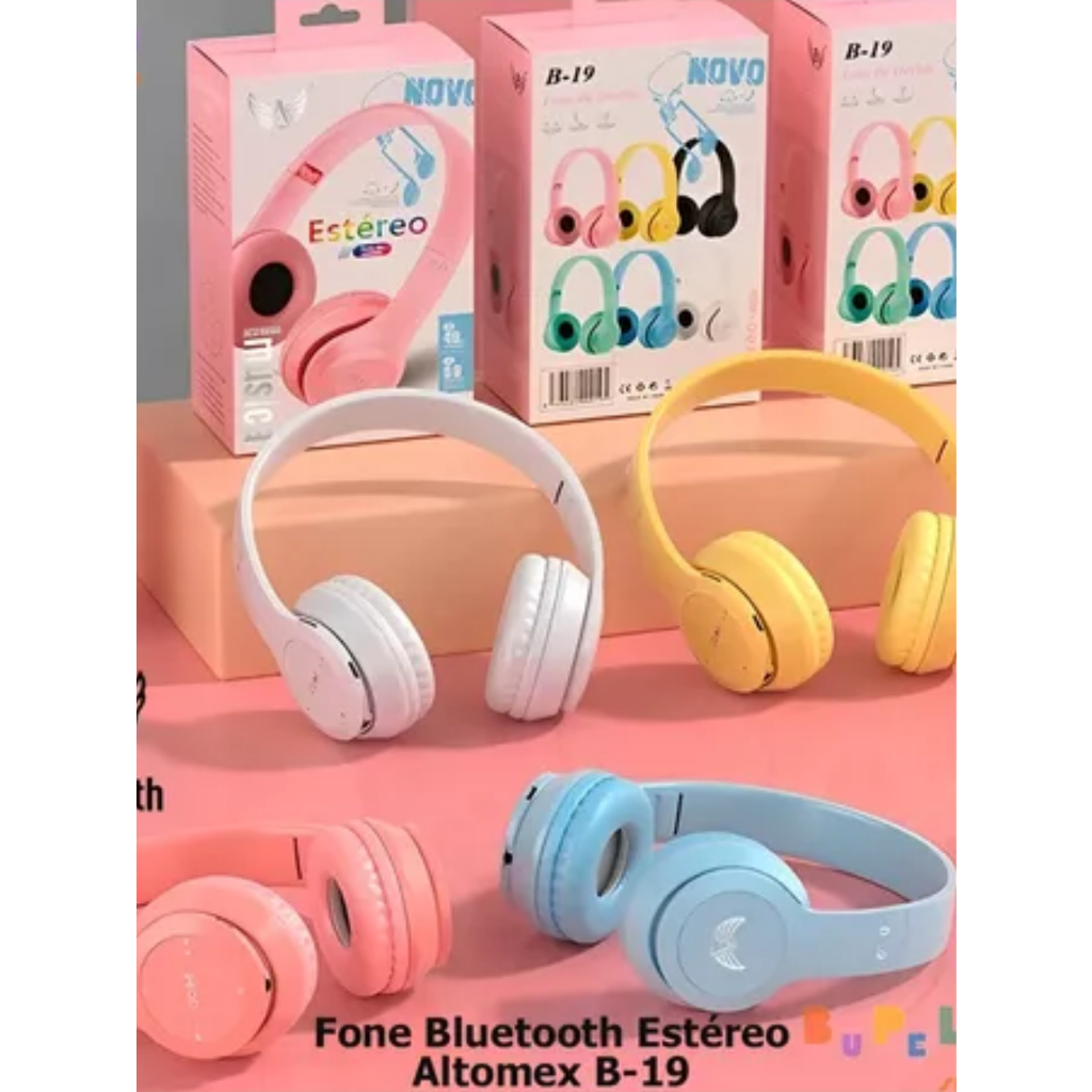 Fone Ouvido Bluetooth Headset Macio Led Ajustável S/ Fio FM - B