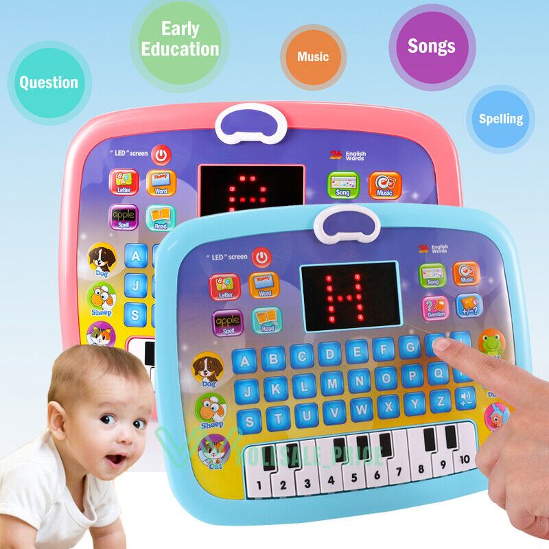 Kiboule Brinquedo educacional infantil tablet de aprendizagem infantil  brinquedo computador com tela de LED 8 modos de aprendizagem presente para