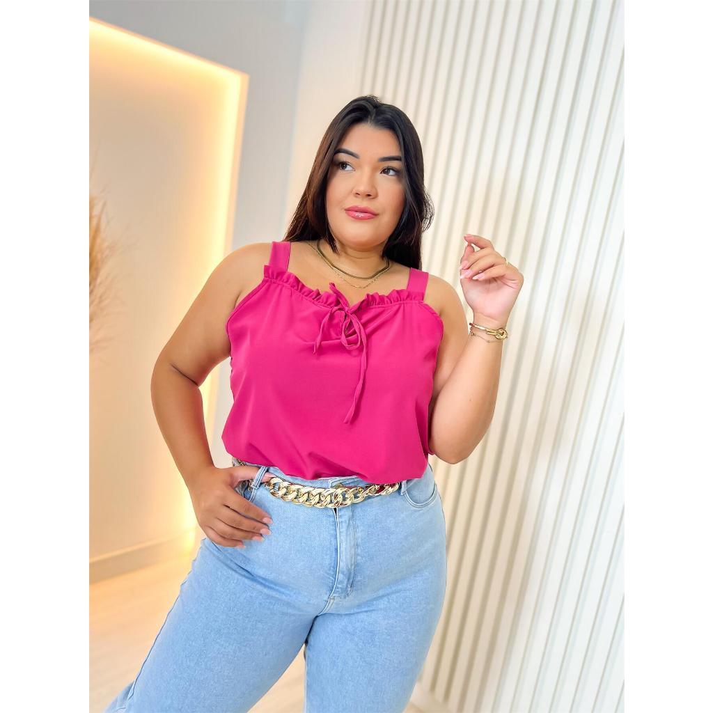 Blusas de alcinha soltinhas plus sale size