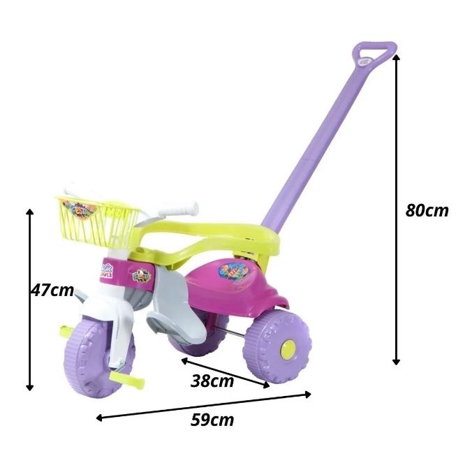 Triciclo Velotrol Infantil Bebe Motoca Festa Rosa Magic Toys - Lojas Magal