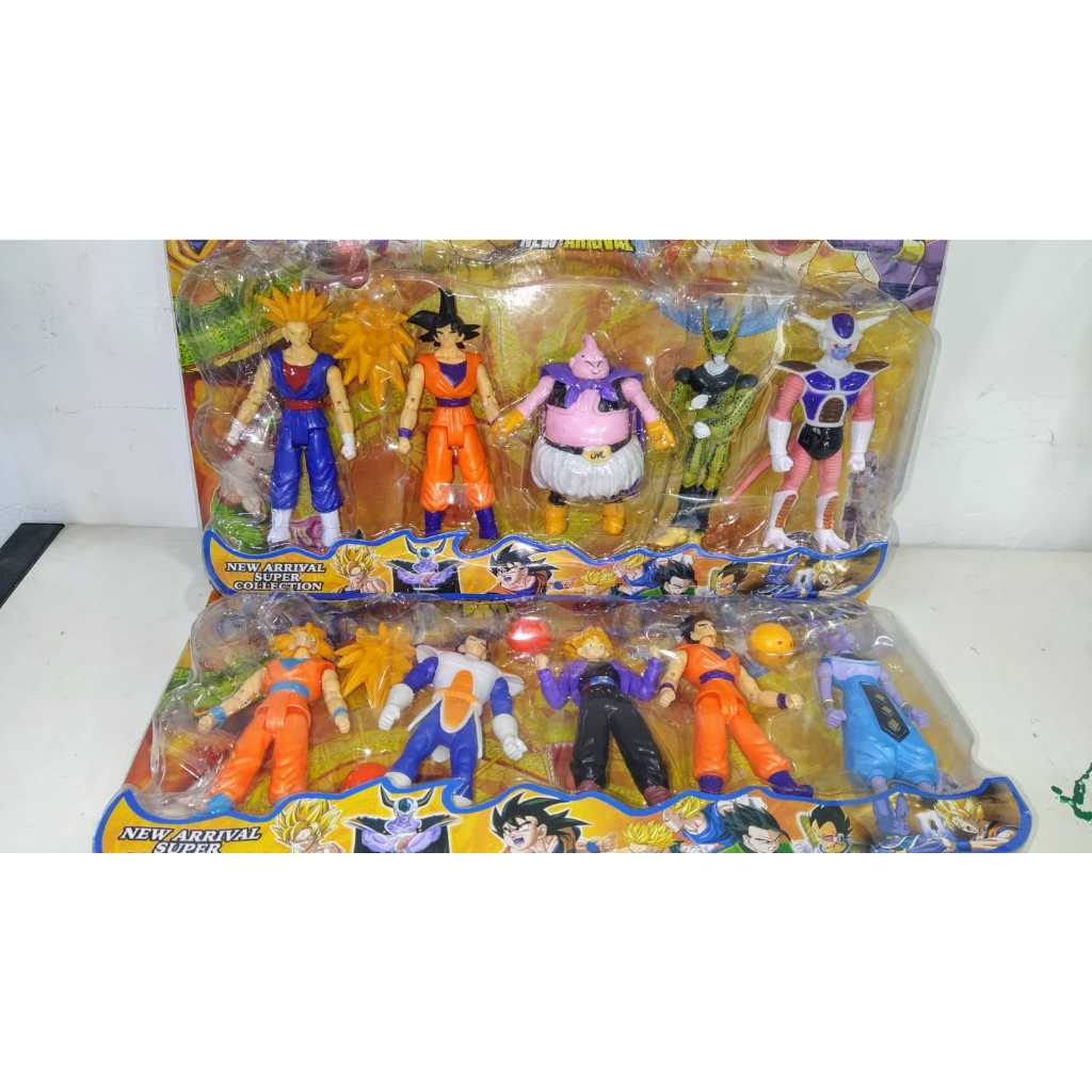 Combo 5 Bonecos Dragon Ball Z Articulados Goku 14 Cm Coleção