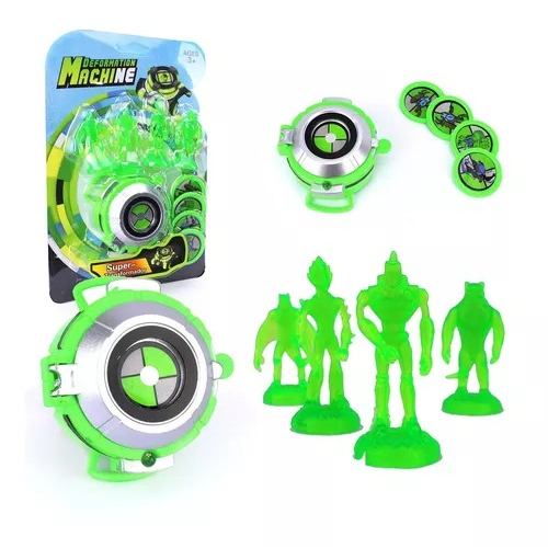 Relógio Ben10 Com 4 Aliens Emborrachados Relógio Omnitrix Com Luz