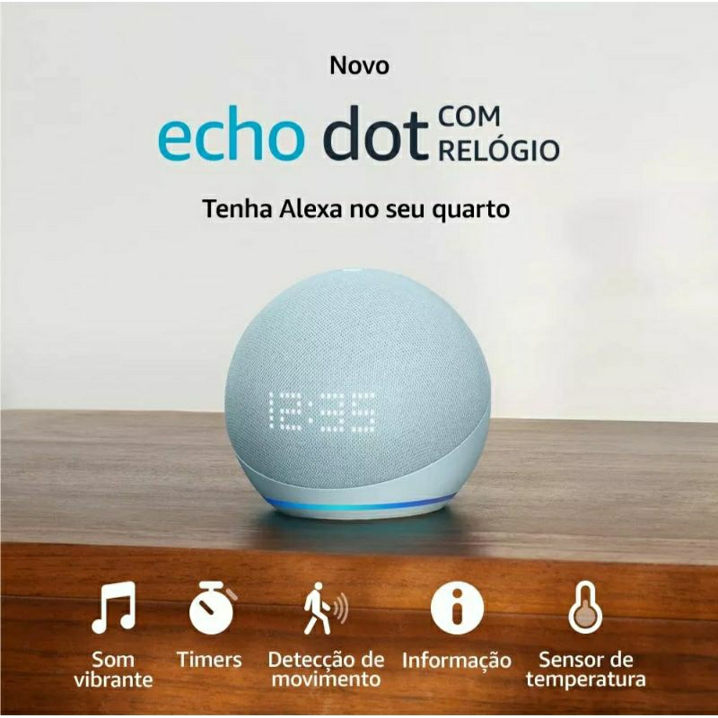 Alexa Echo Dot  5ª geração com Relógio