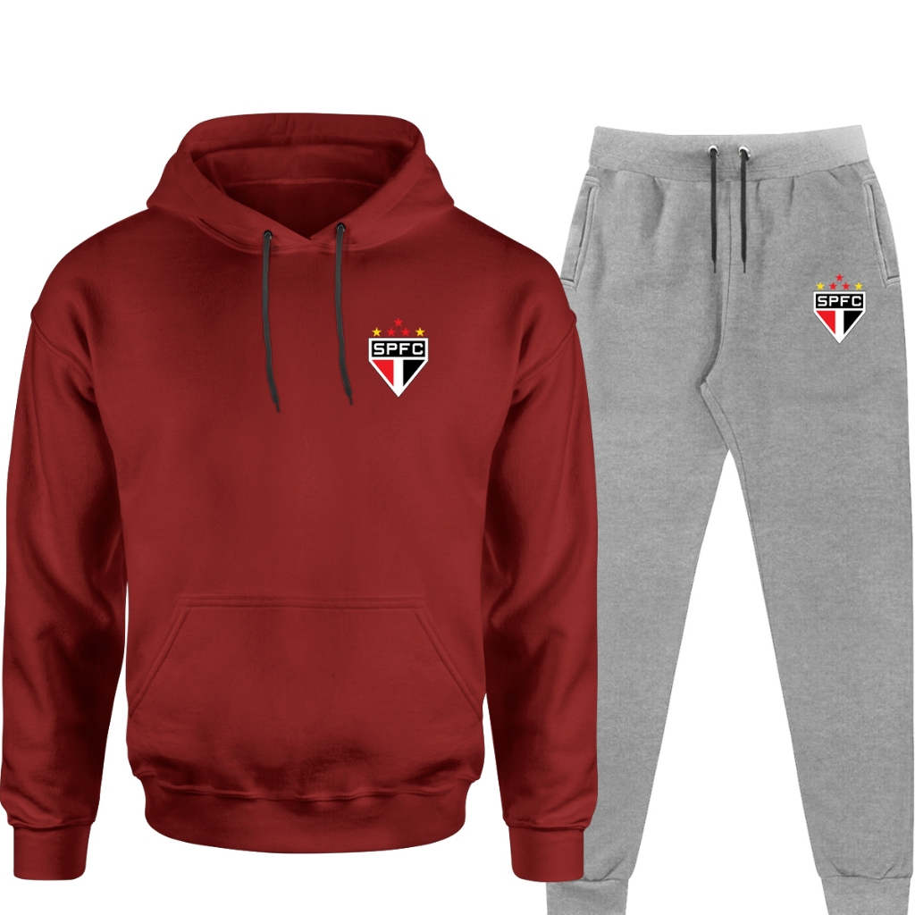 Conjunto moletom best sale feminino spfc