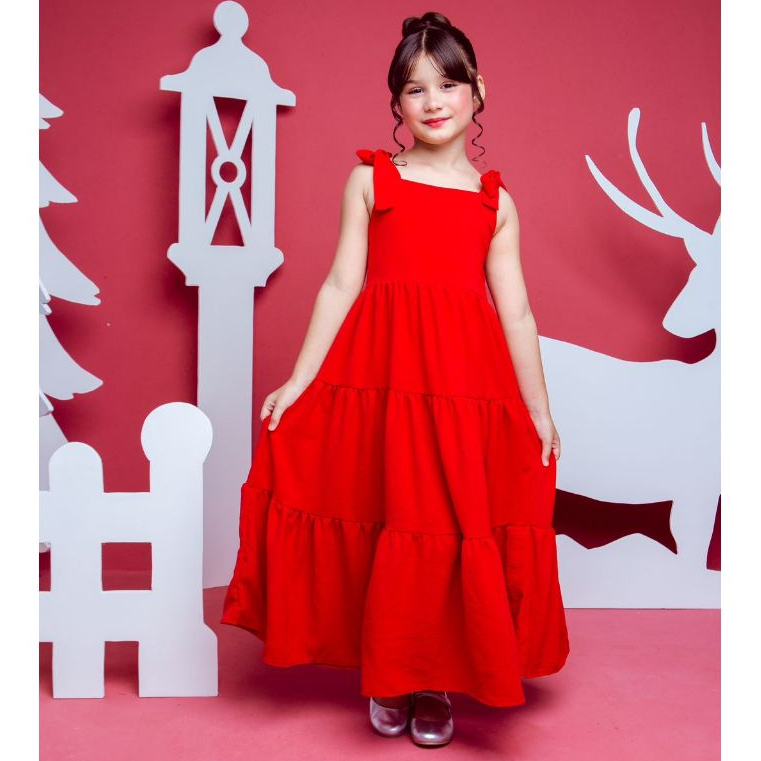 Vestido vermelho best sale infanto juvenil