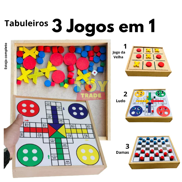 Brinquedo Pedagógico e Educativo Ludo Clássico Real Jogo de Tabuleiro -  Total Bag - Leve Seu Produto Com Estilo