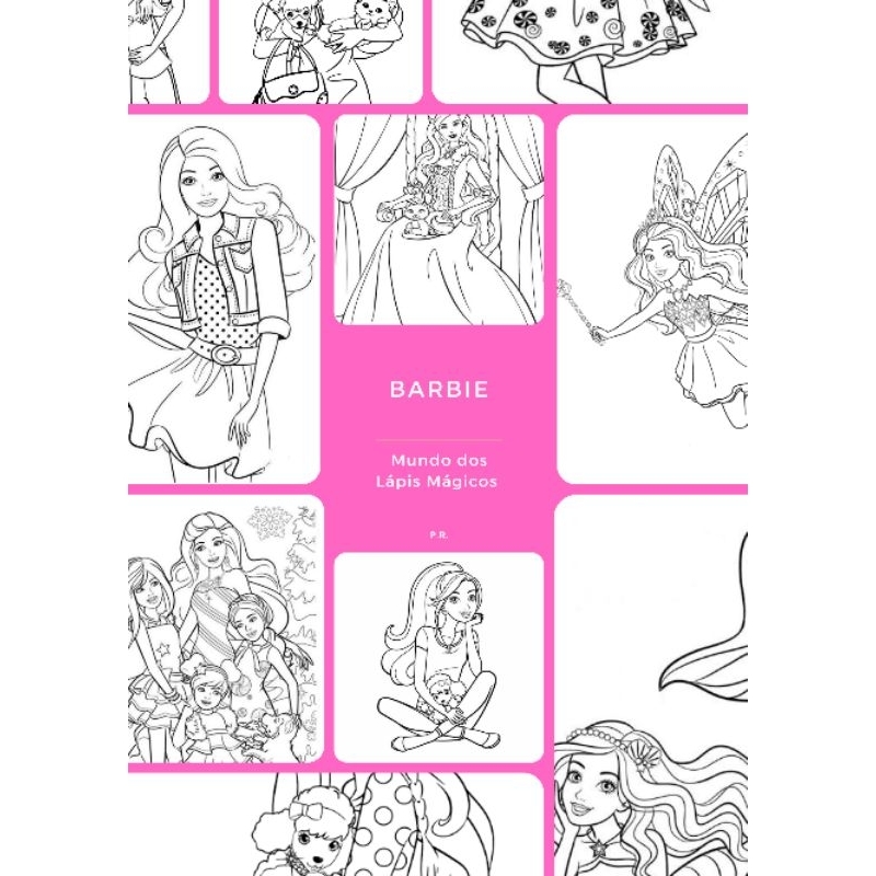 50 Desenhos para Colorir em Folhas A4 Soltas Barbie