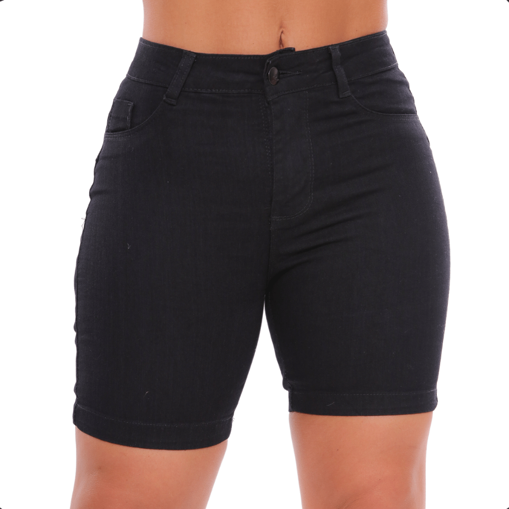 Stillger Short Jeans Feminino Cintura Alta Com Lycra Elastano Barra  Desfiada Shorts Levanta Bumbum Cós Alto Destroyed