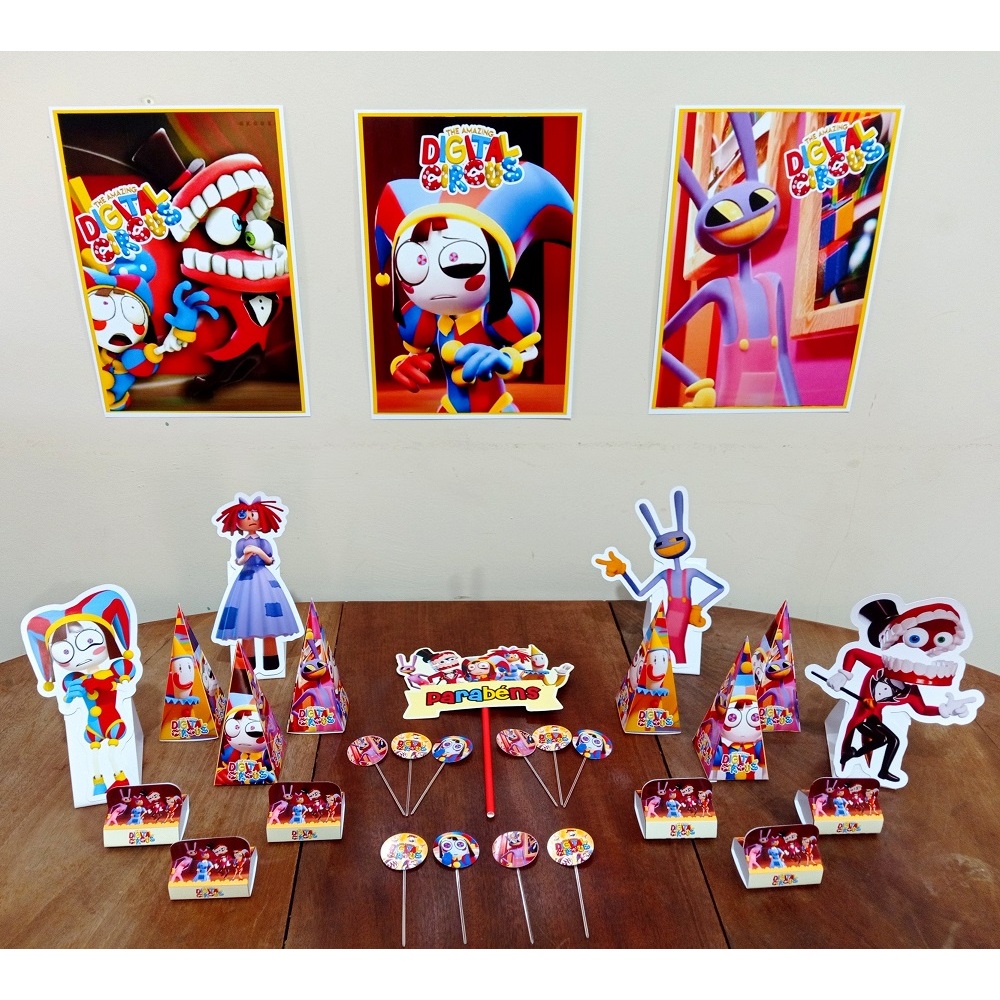 Kit Festa Decoração Só Um Bolinho Digital Circus Pomni | Shopee Brasil