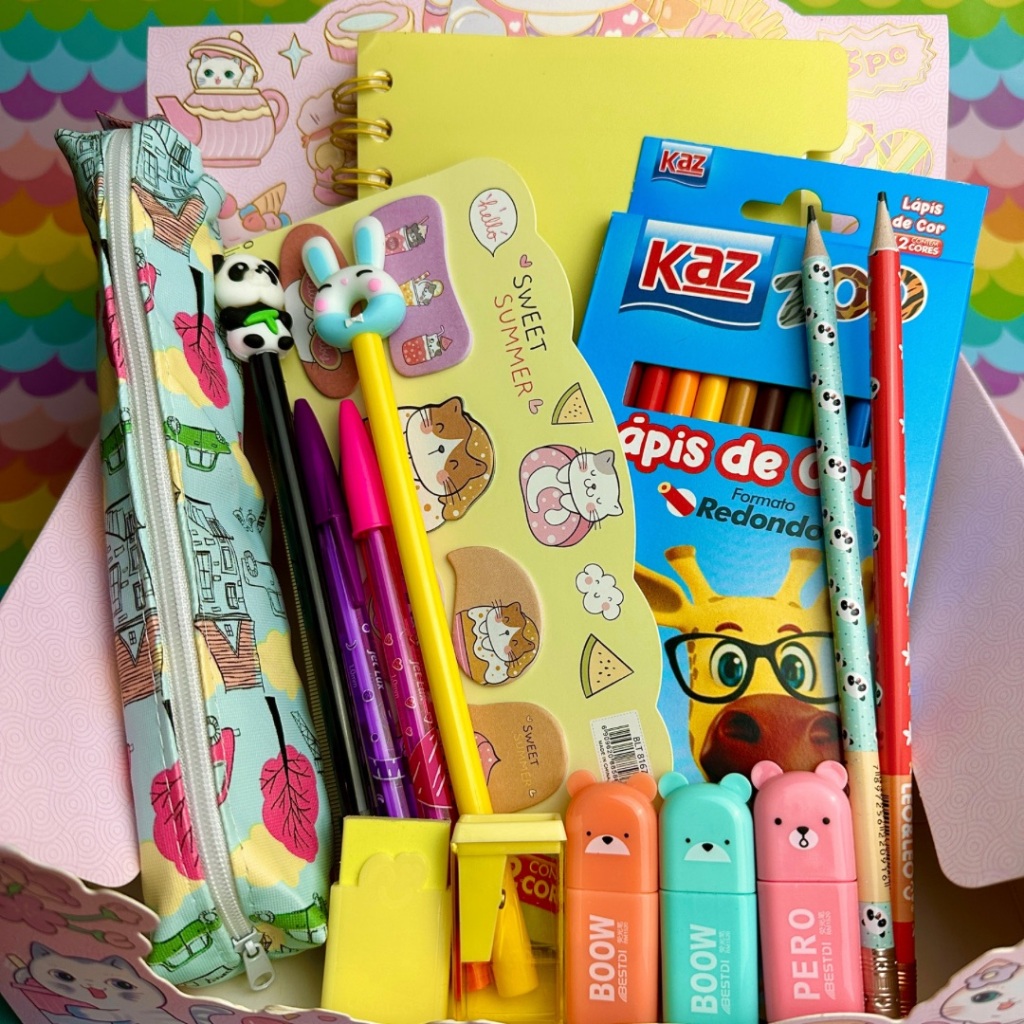 iMimo Shop - Kit Papelaria Fofa Kawaii 15 Pçs - Desconto no Preço