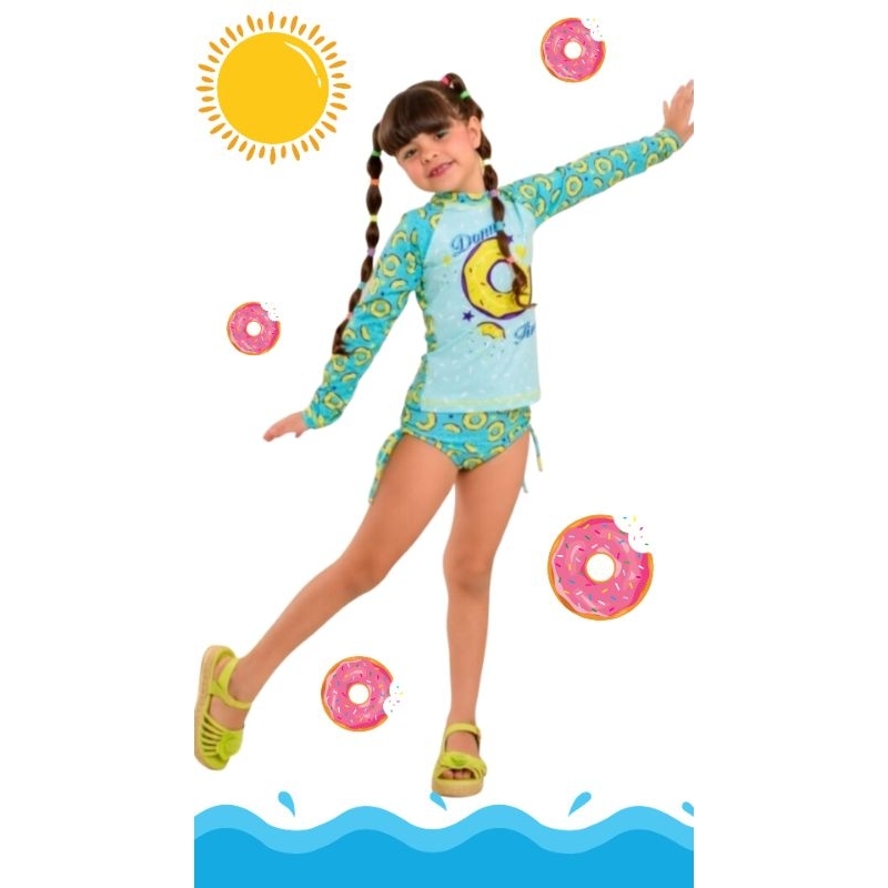 Conjunto Biquíni Uv (bikini) Infantil Praia Meninas Donuts em Promoção na  Americanas