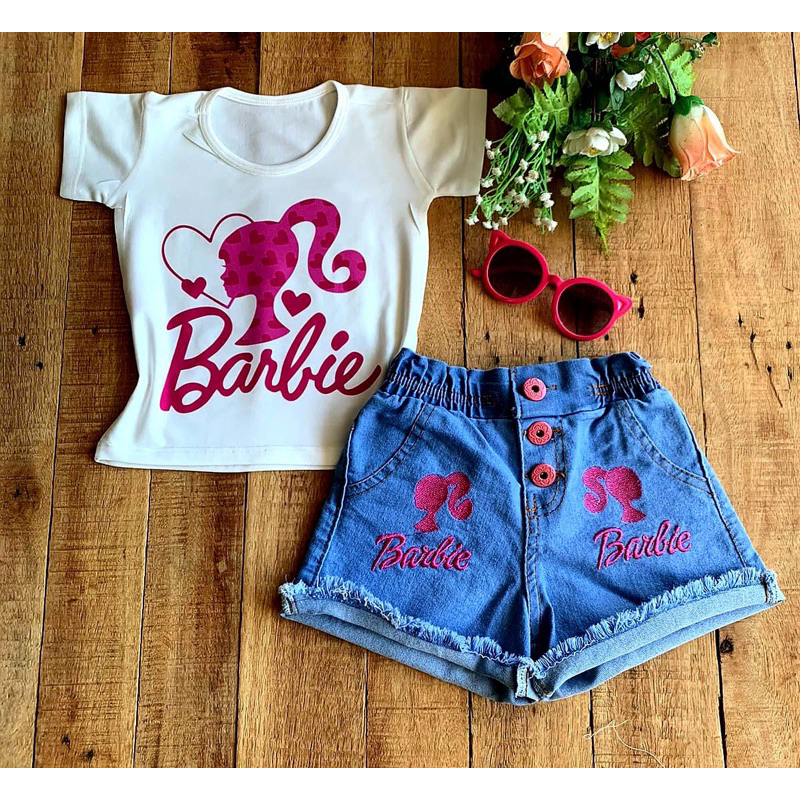 Conjunto Feminino Barbie Adulto, Shorts Feminino Estilo-Rai Nunca Usado  49442909