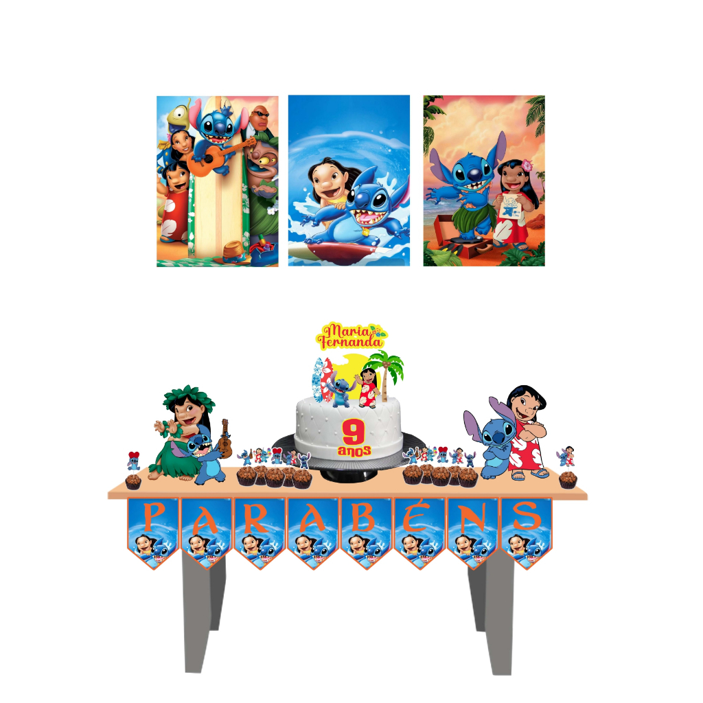 Kit Festa em Casa Só Um Bolinho Lilo e Stitch