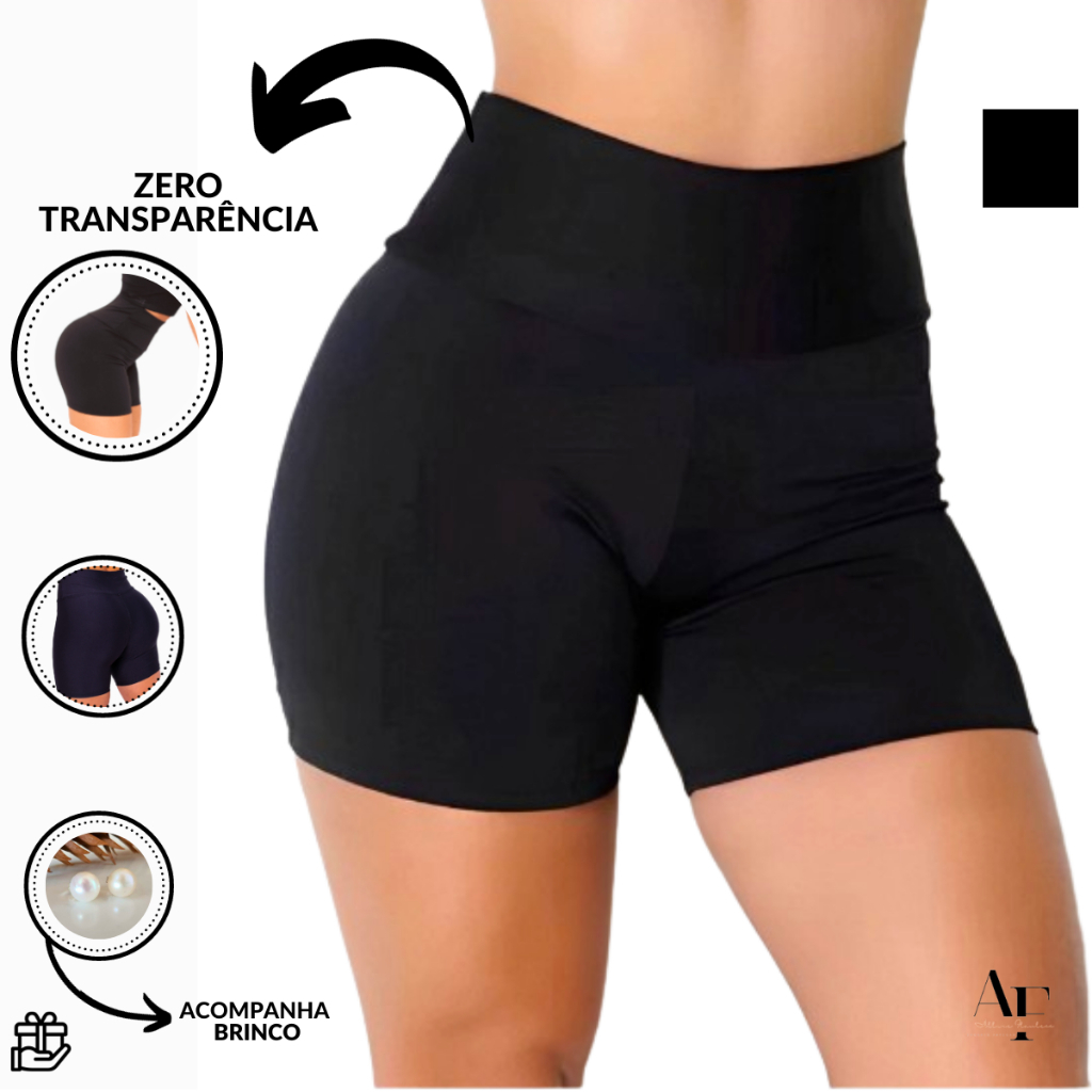 Shorts Academia Feminino Bermuda Meia Coxa Suplex Para Corrida Treino Yoga  Pilates