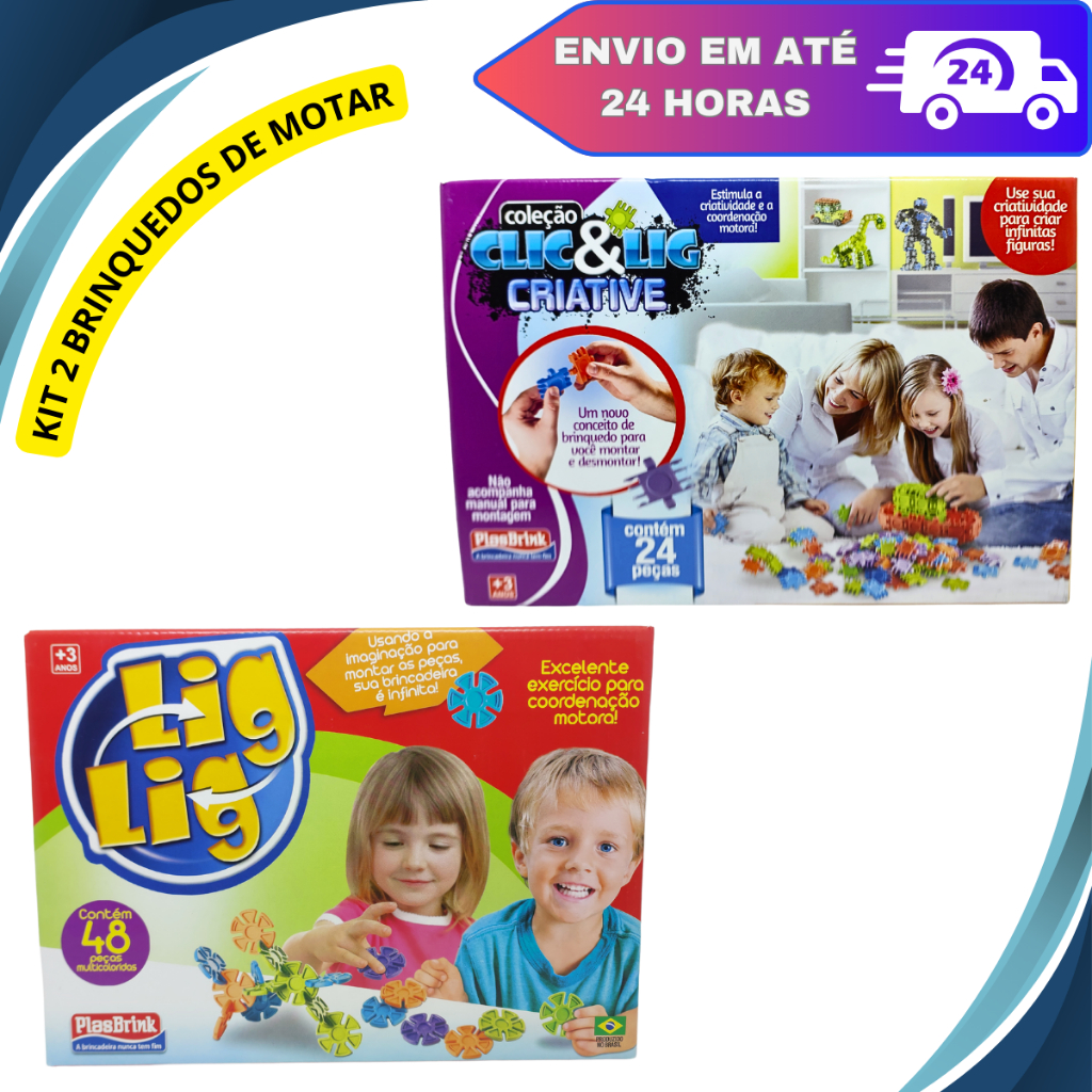 Lig Brink Jogo Educativo 48 peças - PlasBrink - Loja Good Shoop