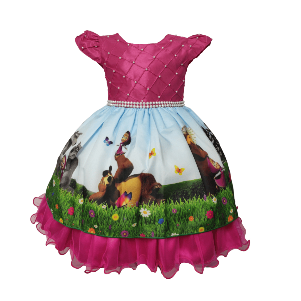 Vestido de Festa Infantil Temático Cinderela Luxo - Xuxuzinhos Baby