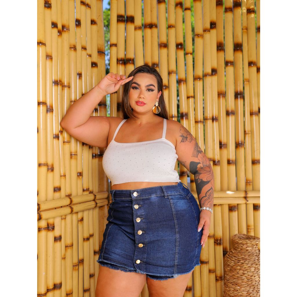 Short Saia Plus Size Tamanhos Grandes Gordinha | Shopee Brasil