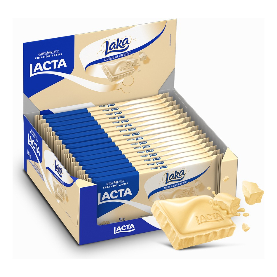 Chocolate Branco Lacta Laka 80g Embalagem com 17 Unidades