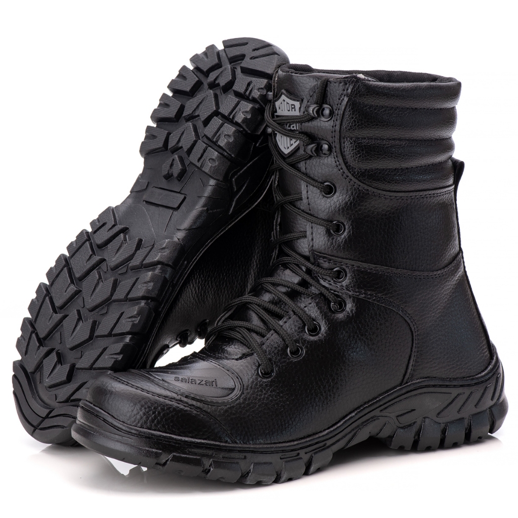 Bota coturno masculino salazari militar store couro legitimo