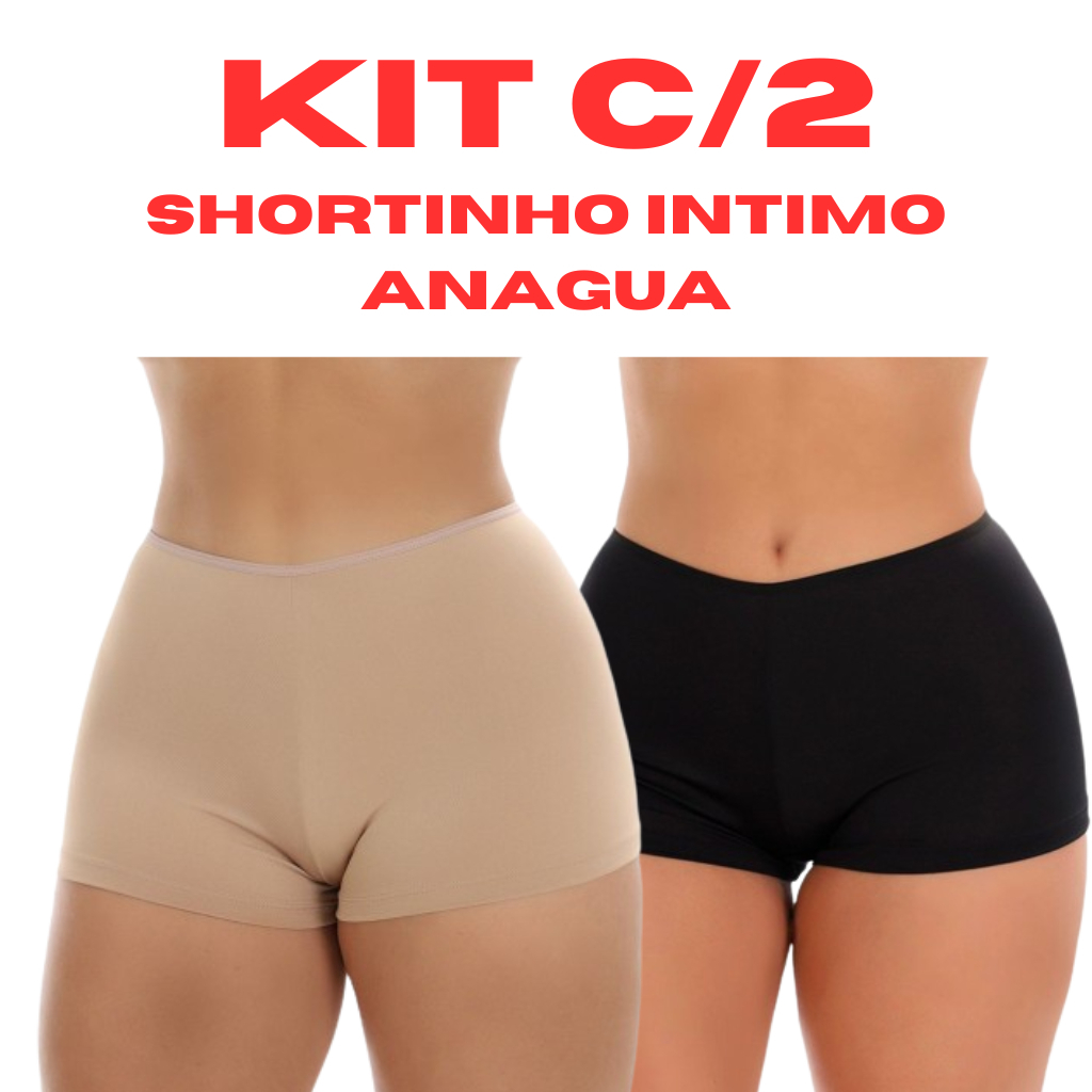 Kit 2 Short Anágua Segunda Pele Feminina Adulta Para Usar Debaixo Do  Vestido Sem Marcar Shortinho Curto Intimo | Shopee Brasil