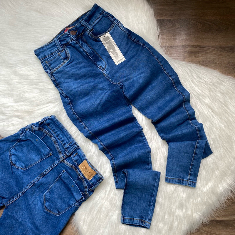 Calça Jeans Feminina Com Cinto Lycra Power Empina Bumbum