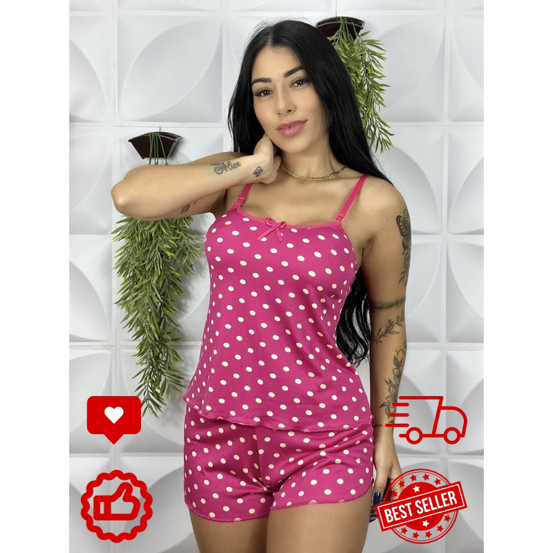 Baby Doll Conjunto Short Doll Pijama Feminino Roupa de Dormir