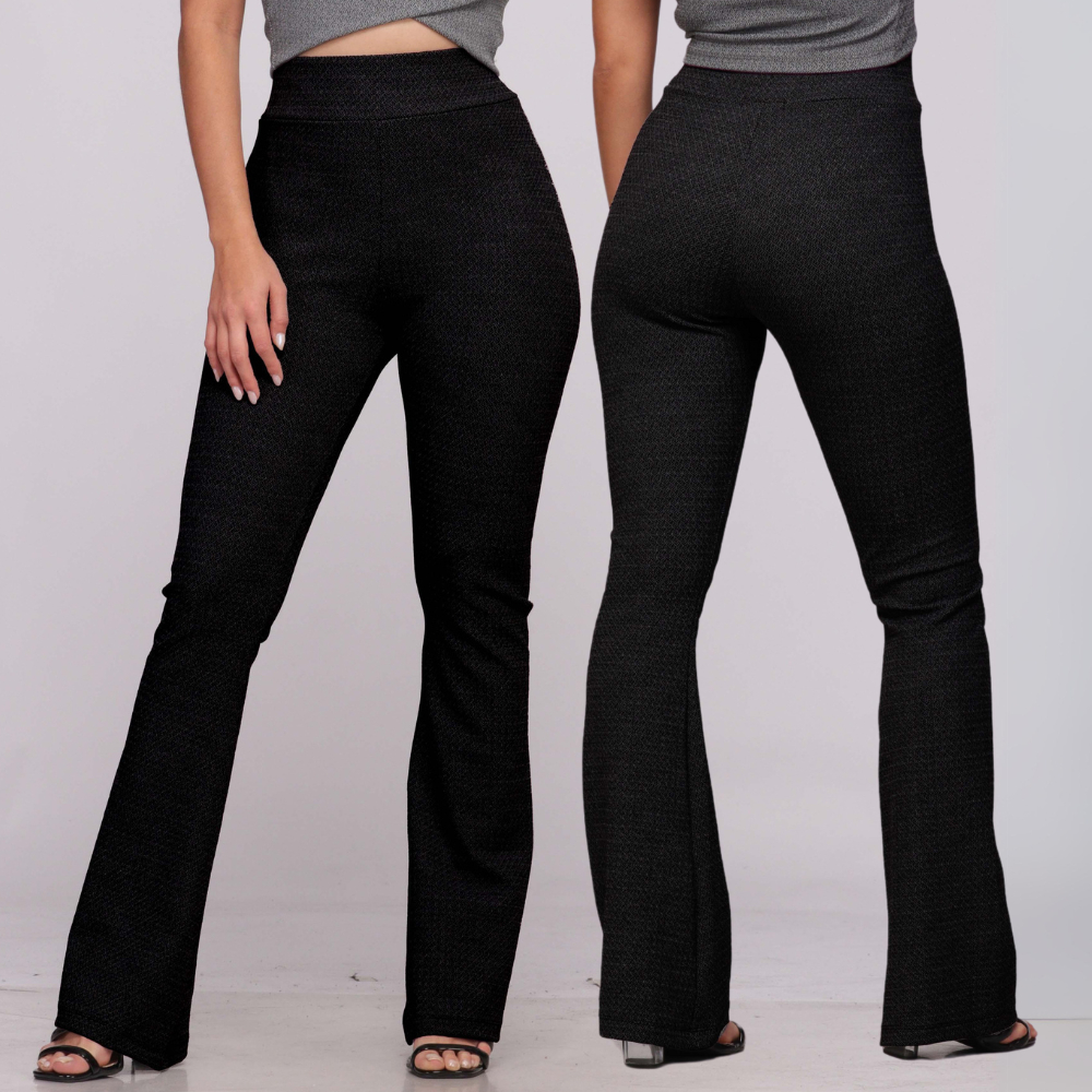 Calça Legging Flare Feminina Cintura Alta