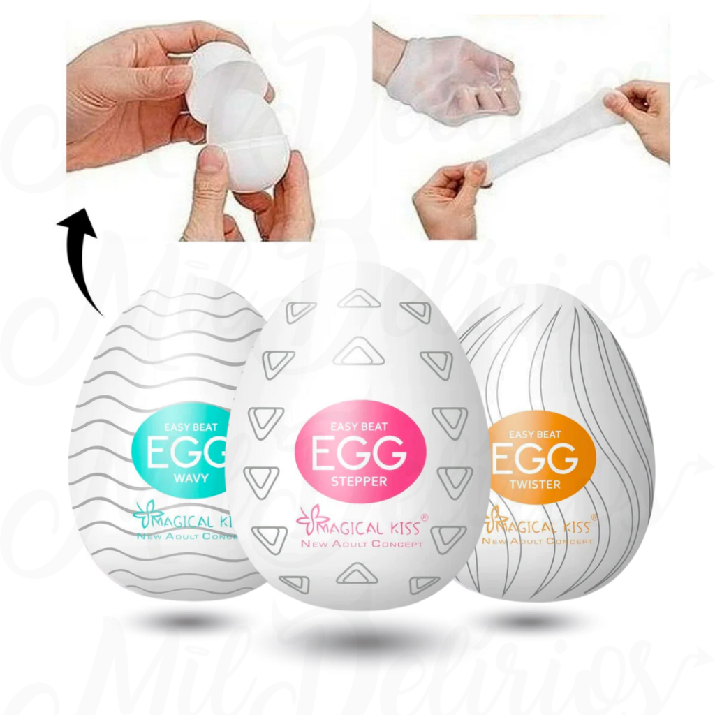 Kit 3 Egg Masturbador Masculino Ovo Sex Shop Texturas Diversas