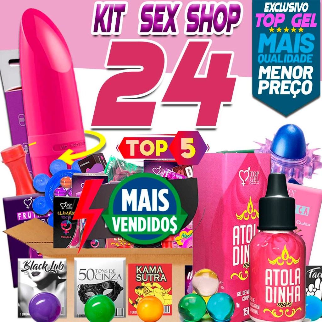 kit Sex shop c/ 24 Produtos eróticos de sexy shop brinquedos sexuais e  Vibrador feminino | Shopee Brasil