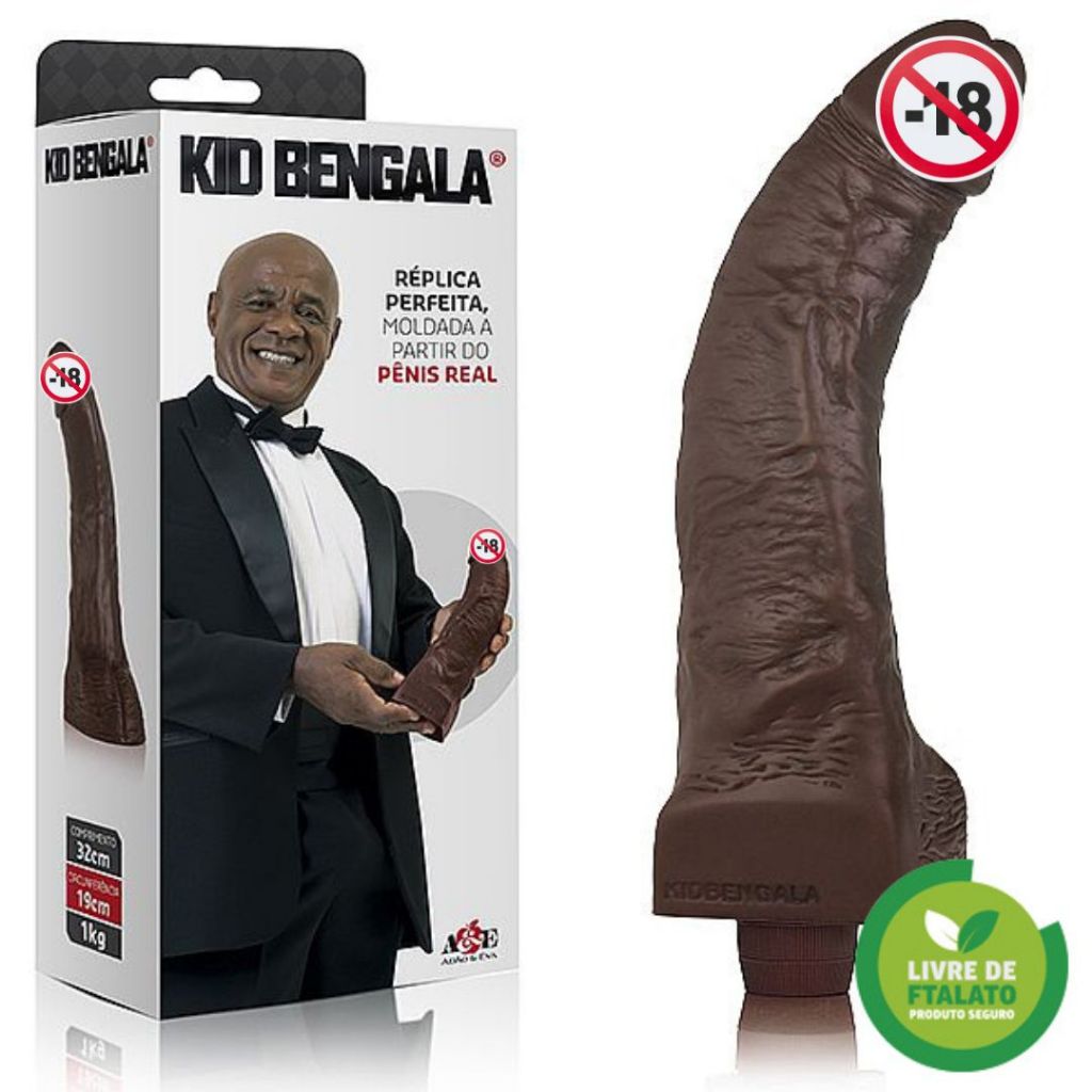 Kid Bengala - Pênis Réplica Perfeita do Ator Kid Bengala Com Vibrador | 26  cm | Shopee Brasil