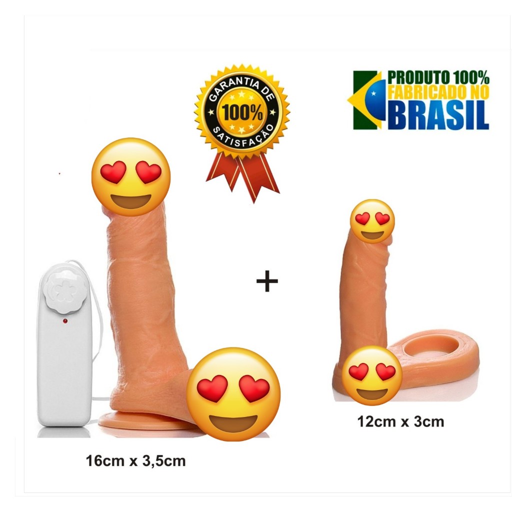 penis em silicone com vibrador 16cm + ANEL COMPANHEIRO !!! | Shopee Brasil