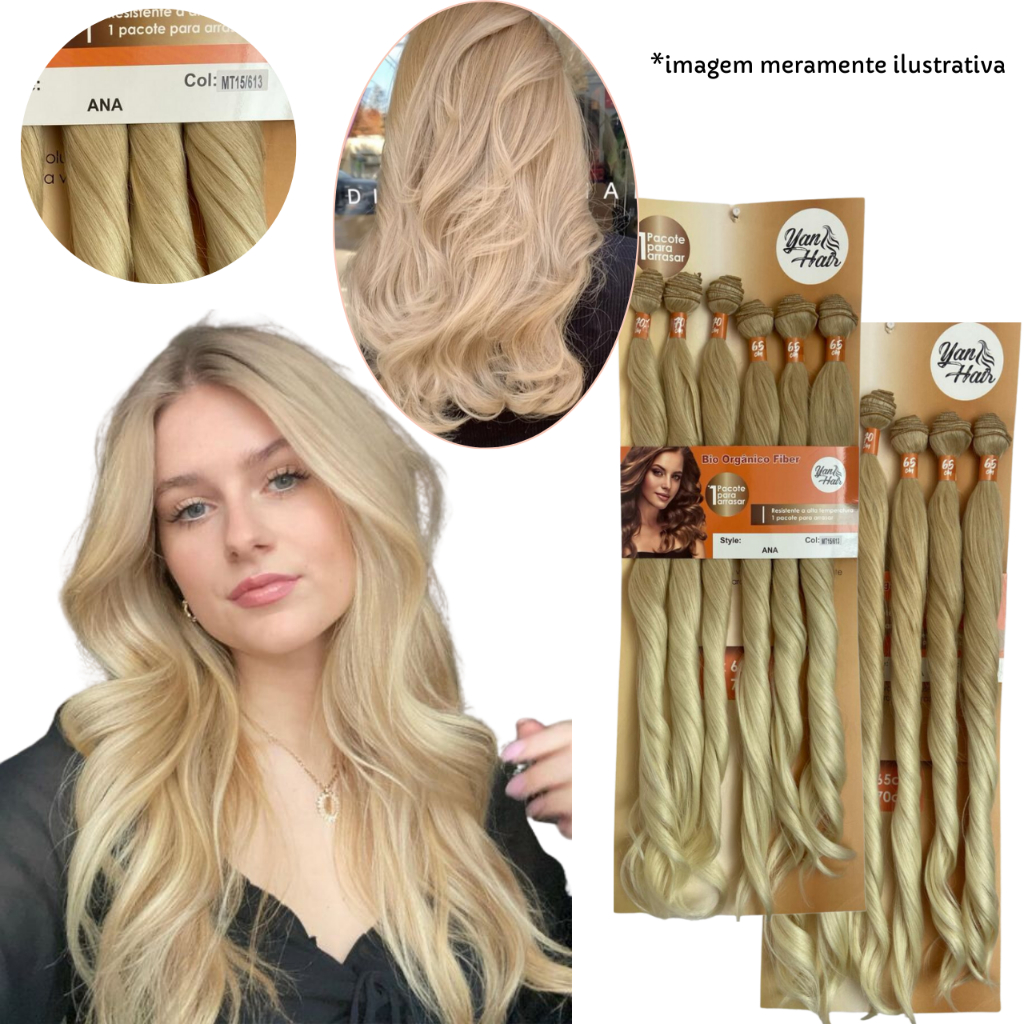 Cabelo Ondulado Bio Orgânico Yan Hair Loiro 300gr 70cm | Shopee Brasil