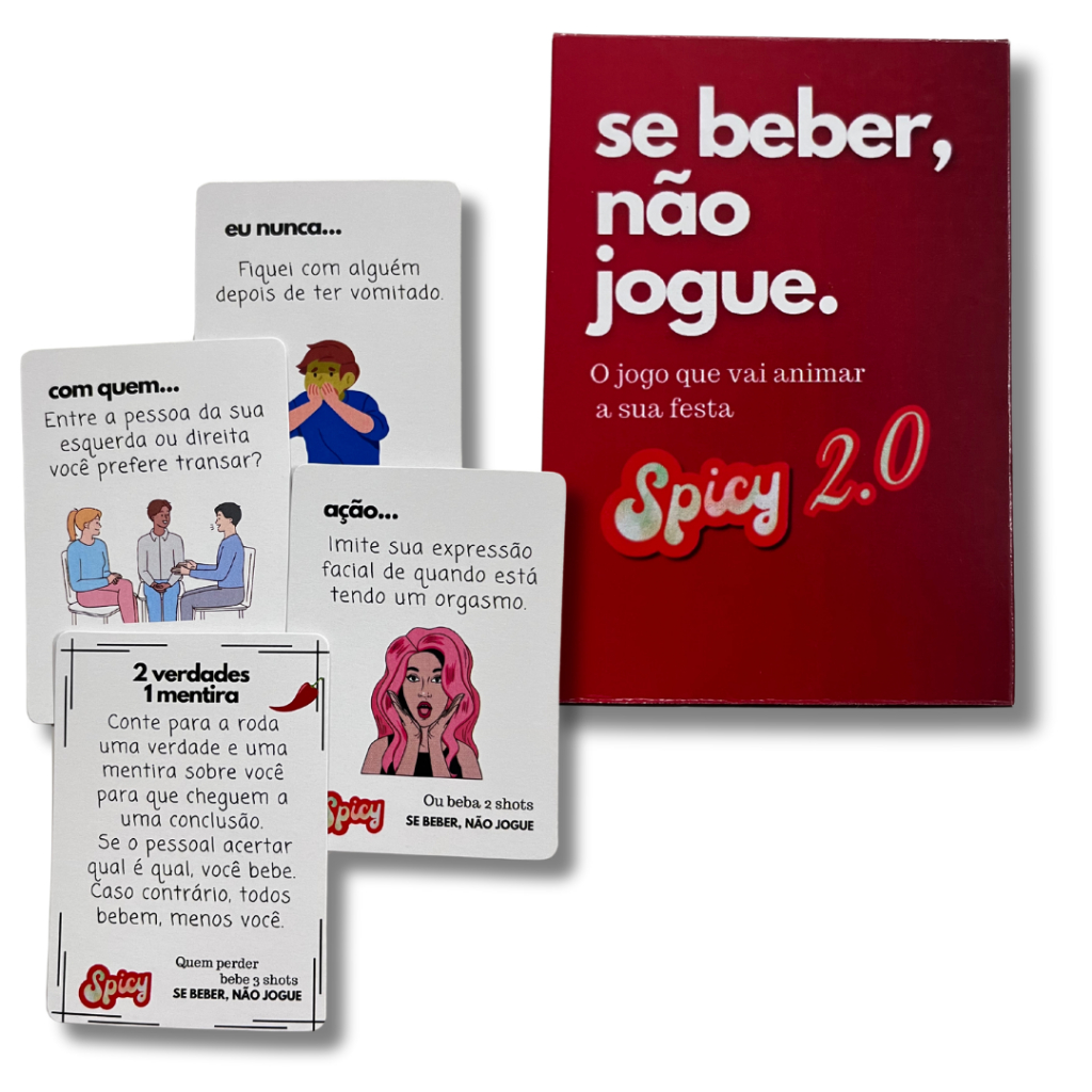 Expansão - Se beber, não jogue. SPICY 2.0 - Versão com mais 50 cartas muito  apimentadas para deixar sua festa mais divertida - Jogo divertido para  noite de bebidas com amigos, 50