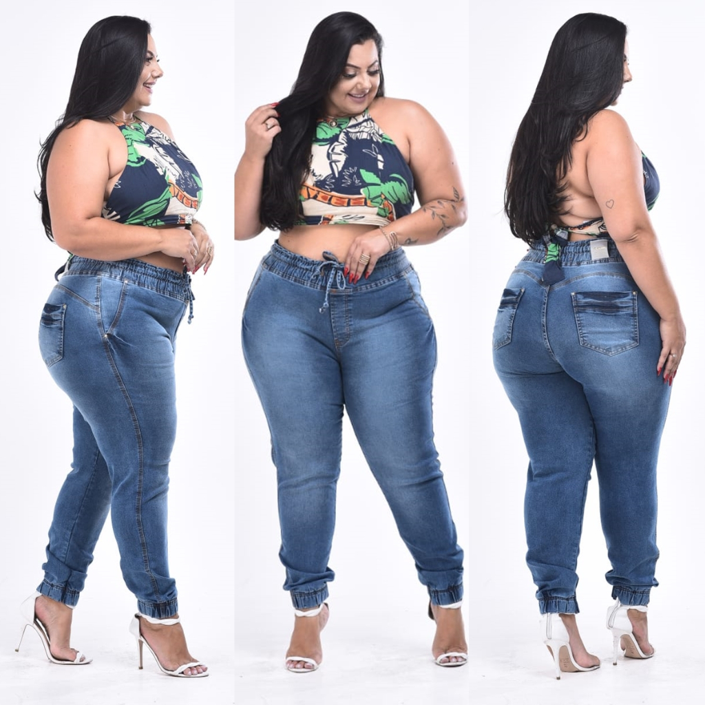 CALÇA JEANS PLUS SIZE FLARE PREMIUM LEVANTA BUMBUM COM LYCRA 46 AO 56