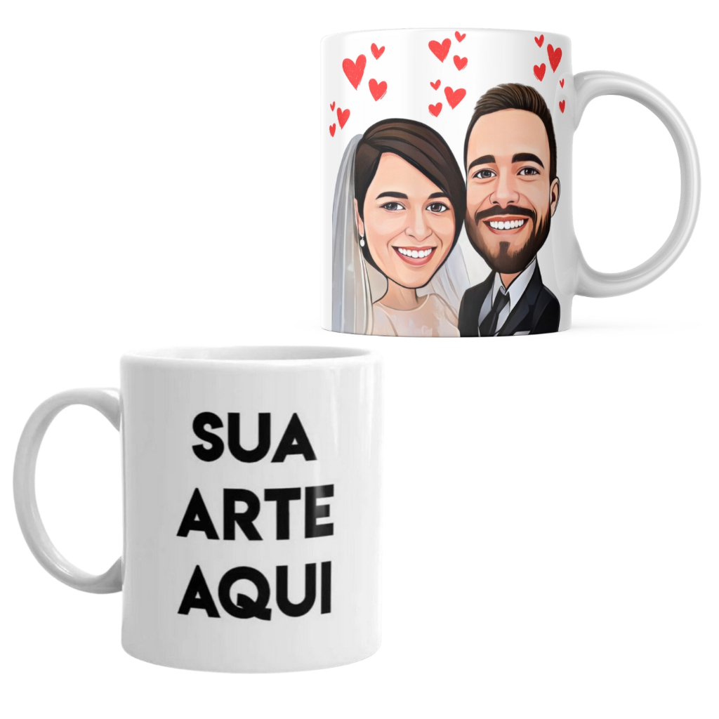 Desenho personalizado em camiseta, placa decorativa, caneca e muito mais