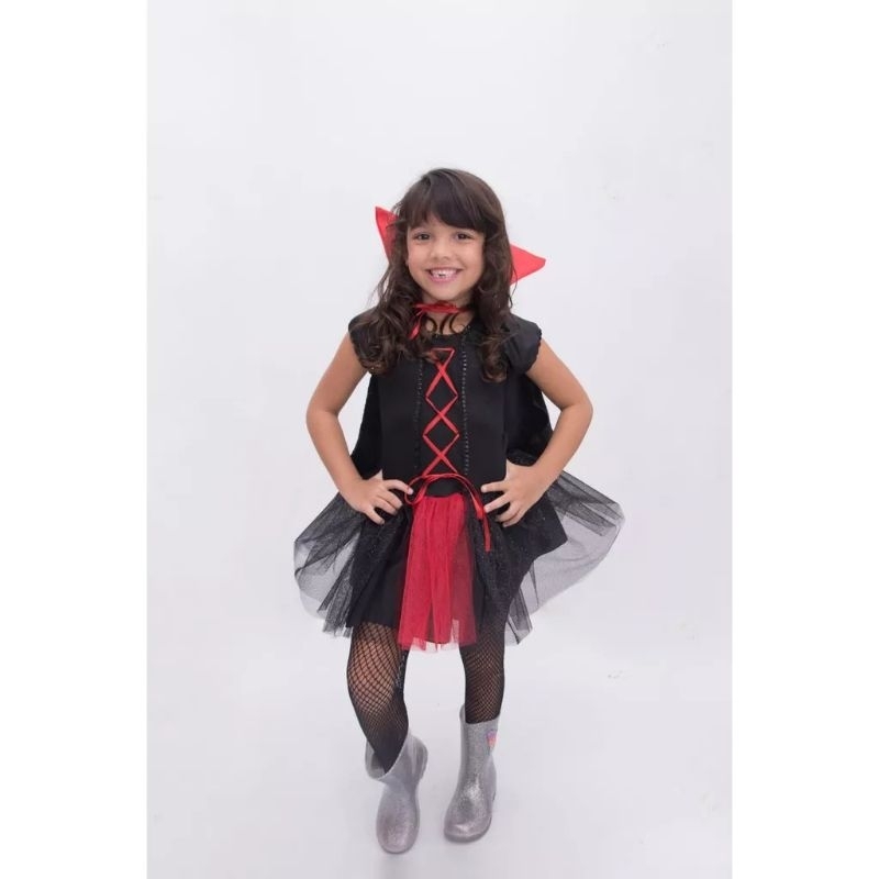 Fantasia Infantil Vampira Com Capa