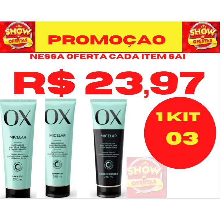 Kit OX Hialurônico Shampoo e Condicionador 240ml cada