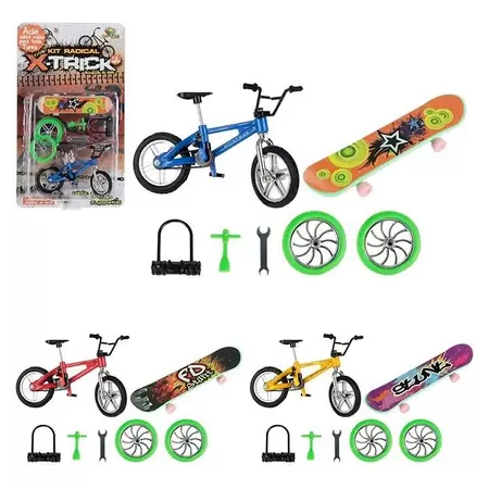 Skate Dedo 3un Mini Brinquedo Radical Com Bicicleta Kit Top