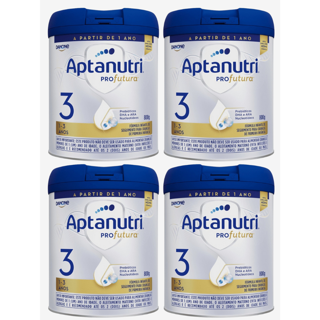 Kit 4 Fórmula Infantil Danone Aptamil Profutura 3 800g - 1 a 3 Anos