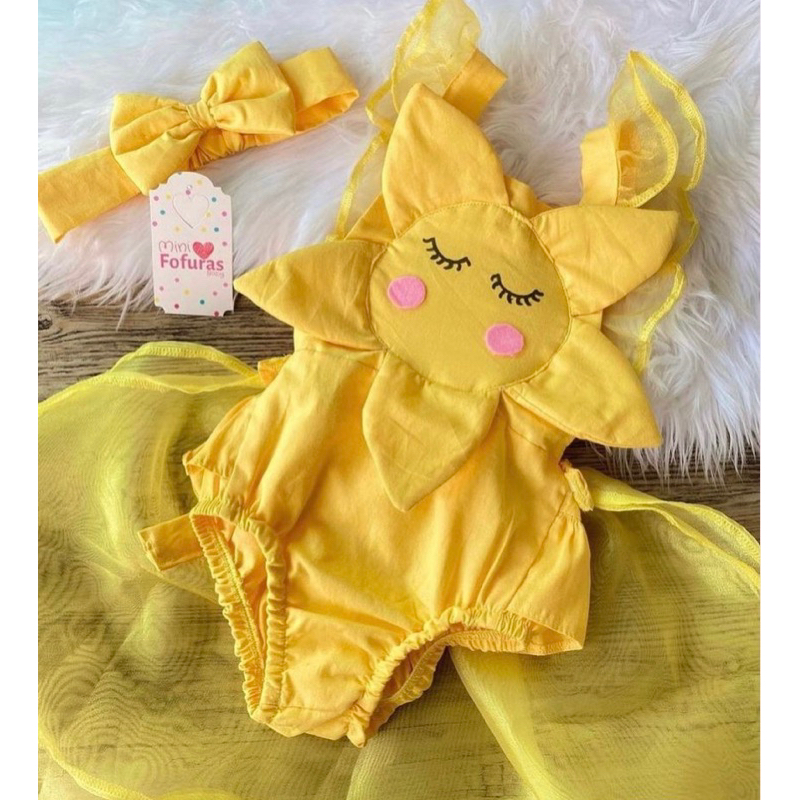 Vestido Salopete Moana -Luxo- Mesversario Aniversario Tematico Infantil  Bebe Menina