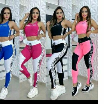 Conjunto roupa feminina maria gueixa academia fitness preto