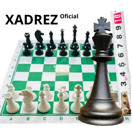 Jogo de Xadrez Pequeno 1,89 Peça Rei Xadrez (Branco azulado)