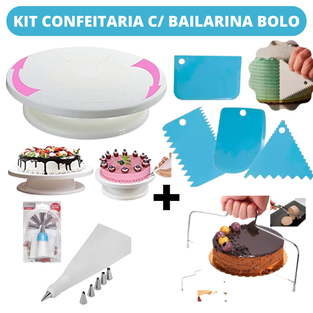 Jogo de ferramentas de decoração do bolo turntable conjunto de