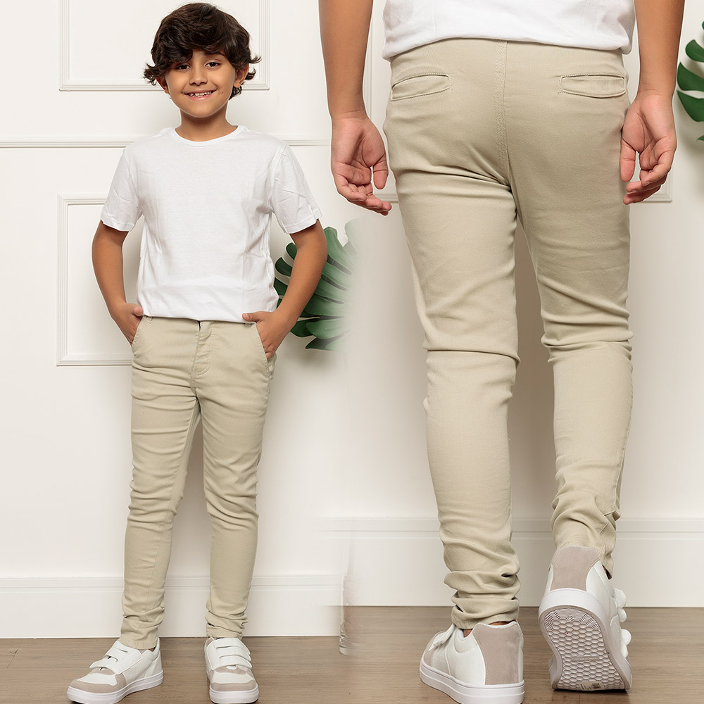 Calça Jeans Juvenil Menino Esporte Fino Com Ajuste Cintura