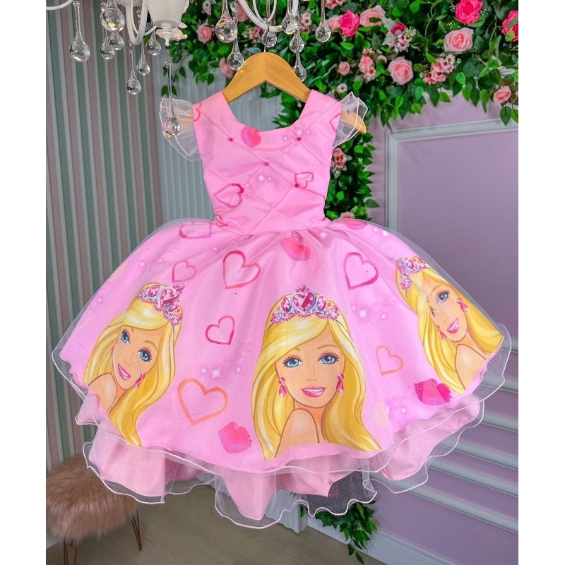 Vestido Barbie Luxo( nao acompanha laço)