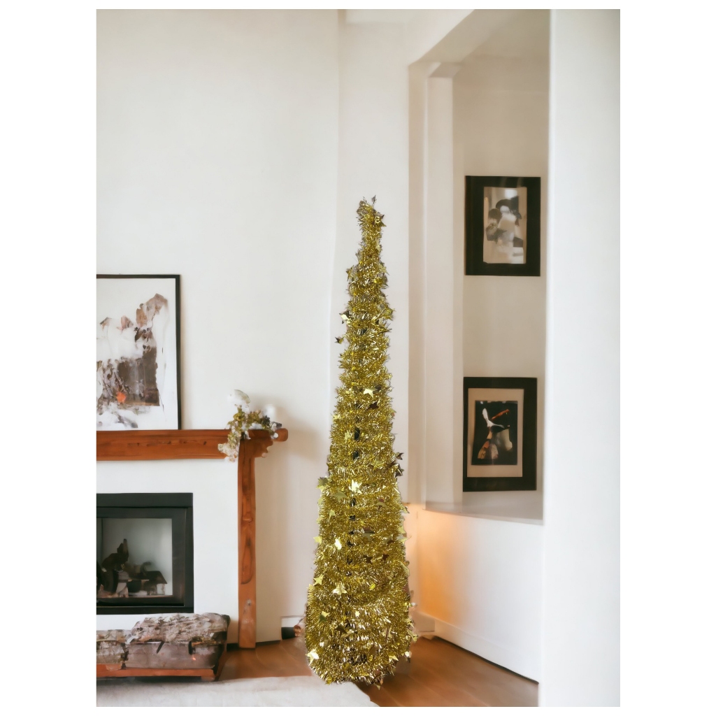 Árvore de Natal Árvore de Natal Árvore de Natal artificial neve flocada com  enfeites de estrelas e pernas de metal sólido e leve Árvores decoradas para  lojas de escritórios domésticos e hotéis (#